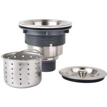 Hanbing - 3 1/2' Kitchen Sink Strainer with Removable Deep Waste Basket/Strainer Set/Leak-Proof Lid, Stainless Steel