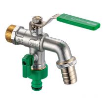 Calido - 3/4 Inch bsp Double Outlet Garden Outside Tap Hose Fitting