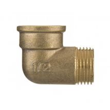 Invena - 3/8 bsp Thread Pipe Connection Elbow Male x Female Screwed Fittings Iron Cast Brass