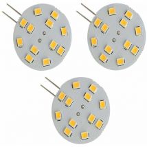Spectrum - 3 Ampopules led G4 2W 220 lumens 12 led smd, blanc chaud 3000K