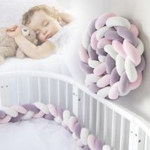 3 Brins Tresse de Lit Bebe, Tour de Lit Bébé Tresse, Tresse de Lit avec Velours Cristal et Coton pp Hautement Élastique, pour Protéger Les
