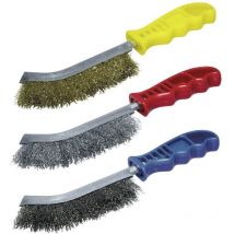 Wolfcraft - Brosse métallique acier, acier inoxydable, laiton 3 pièces 2138000 1 pc(s)