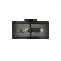 Searchlight - Fishnet - 3 Light Flush Ceiling Light Mesh Matt Black, E27