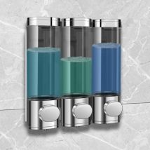 Tigrezy - 3 Chamber Shampoo Soap Dispenser No Leakage for Shower Wall Mounted and Conditioner Dispenser No Drill,Perfect for Bathroom, Kitchen,Hotel