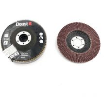 Disques Lamelles Plat en Corindon Granulométrie 100 - Set de 3 - d. 115 mm - Alésage 22,23 mm - Polyvalent pour Bois et Métal - Beast