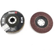 Disques Lamelles Plat avec Granulométrie 80 - 3 unités - 115 mm x 22,23 mm - Corindon pour bois, métal, plastique, fonte - Beast