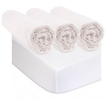 3 Draps housse 40x80 Coton Blanc + 2 Alèses 40x80 Coton