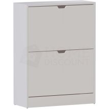 Home Discount - 2 Schubladen Schuhschrank Flur Aufbewahrung Schrank Stehschrank, 100% Fsc, Weiß