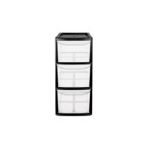 3 Drawer Small Tower Storage Unit – Black