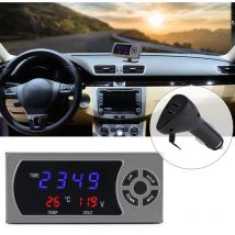 Jeffergarden 3 en 1 12-24V voiture véhicule led numérique horloge thermomètre voltmètre