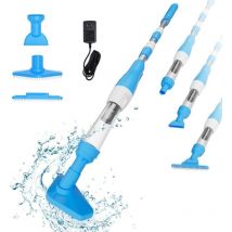3 en 1 Aspirateur de Piscine sans Fil, Nettoyeur de Piscine à Batterie Rechargeable avec Fonction de brossage et d'essuyage, Aspirateur à Main