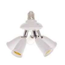 Memkey - 3 en 1 E27 Socket adaptateur répartiteur, E26/E27 Standard ampoules led bases de lampe, convertisseur Lustre Douille avec 360 degrés