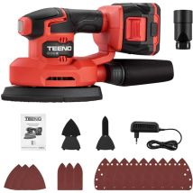Teeno - 3-en-1 Ponceuse De Détail Sans Fil 20v 20v Ponceuse Delta Multifonction Avec 2a Batterie, 13000 Tr/min Ponceuse De Détail Avec Sac De Collecte