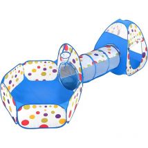 3 en 1 Pop-up Tente avec Tunnel pour Enfant, Tente a Balle avec Tunnel Pliable, Intérieur Extérieur, Cadeau de Noël d'anniversaire