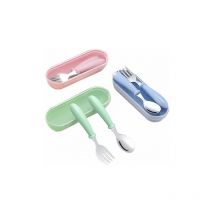3 ensembles de mini fourchettes et cuillères pour tout-petits, rose + vert + bleu Fei Yu