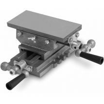 EBERTH Table croisée en fonte et acier, table travail 85 x 170mm, hauteur travail 90mm, étau à 2 axes pour travaux de perçage et de fraisage, table