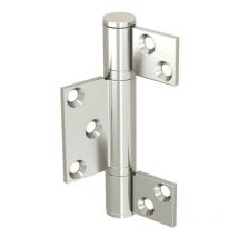 Scharnier 3-flügelig aus Edelstahl mit Stift 10 mm, 104,5 x 67 mm,zum Anschrauben