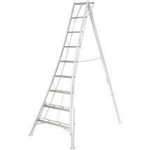 Aluminium 3-Holm-Gartenleiter höhenverstellbar (227x140x301 cm), aluminium - Niwaki