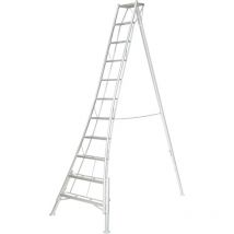 Niwaki Aluminium 3-Holm-Gartenleiter höhenverstellbar (268x140x361 cm), aluminium