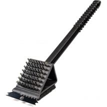 3 in 1 Cast Iron Grill Brush with Spatula and Cleaning Pad for Gas or Charcoal Grill,Grill Cleaning Brush