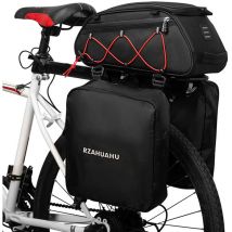 Meterk - 3-in-1-Fahrradgepäckträgertasche, Kofferraumtasche, wasserdichte Fahrrad-Rücksitztasche, Kühltasche mit 2 seitlichen Hängetaschen,