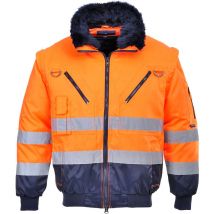 Portwest - 3-in-1-Pilotenjacke mit hoher Sichtbarkeit Orange/Marine 2XL
