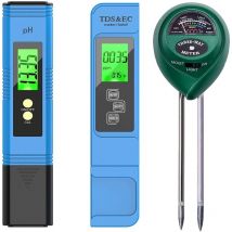 3-in-1-Wasser- und Bodenqualitätstester-Set, blau/grün