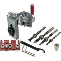 Gotrays - 3 in 1 woodworking jig kit, quick jig, adjustable 5/8/10/15mm drill guide punch locator, wood hole opener woodworking tool