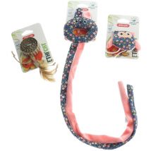 3 jouets, chouette, disque carton et jouet de porte tissu fleur, pour chat - animallparadise