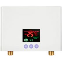 Decdeal - 3 kW Durchlauferhitzer, Mini-Durchlauferhitzer zur Wandmontage, elektrischer Durchlauferhitzer mit LED-Anzeige, 3-stufige