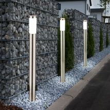 Etc-shop - Lot de 3 lampadaires d'extérieur led pour terrasses en acier inoxydable pour parc lumières distributeur d'électricité