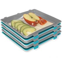 3 lots de 2 plateaux de conservation Fresh&Clik, réutilisables, conservent les aliments, compacts et empilables, vu à la tv