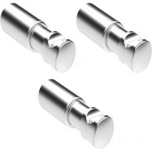 3 Mensole in abs per radiatori da bagno scaldasalviette - Diametro tubi da Ø16 a 30 mm, Distanza tra i tubi da 20 a 30 mm - Tenuta 90 Kg - Cromato