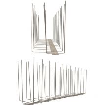 Pestsystems - 3 metri (6 x 0,5 m) Dissuasori di picchi anti-gabbiani V2A-Titan con base di acciaio inossidabile - 3-striscia di Picchi antigabbiani
