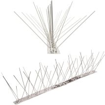 Pestsystems - 3 metri (6 x 0,5 m) Dissuasori di picchi anti-piccione V2A con base di acciaio inossidabile flessibile -5-striscia di Picchi