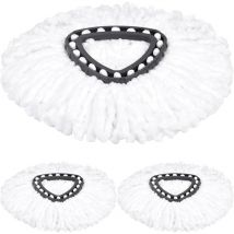 3 Microfiber Mop Pads Compatible with Vileda Turbo 2-in-1 EasyWring & Clean Cleaning Head [White]