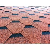 Tegole canadesi rosse 3 mq/conf. – Materiale bituminoso con armatura in poliestere – Finitura graniglia ceramizzata – Gartenpro