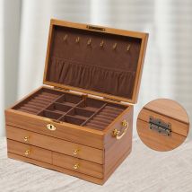 3 Niveaux Boîte à Bijoux Troisième Étage Cadeau Anneaux Bijoux Case 2 Tiroirs