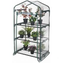 3 ou 4 étagères Terrasse avec terrasse avec structure en acier et couverture et couverture de 65 gr Brixo pvc 3 ripiani L69xP49H125 cm