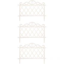 Redwood Leisure - Pack of 3 27cm White Plastic Garden Patio Lawn Border Fence Edging