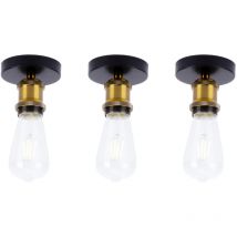 Axhup - 3 Pack Retro Plafonnier Industrielle E27 Lampe de Plafond Luminaire Salon Chambre Couloir
