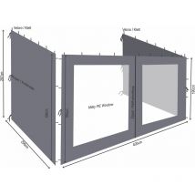 3 pareti laterali per tenda da parete pergola 3x4m antracite