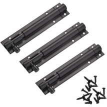 Kartokner - Paquet de 3 boulons de serrure de porte 4 pouces (100 mm) Boulon de porte de serrure de porte en acier inoxydable Serrure de porte