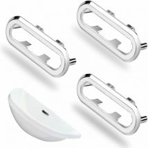 3 pcs Anneau de D ̈bordement dˉ ̈vier, Anneau Bouchon de Trop-Plein, Garniture ̈vier de Trou Rectangle, Anneau de D ̈bordement dˉ ̈vier Couvercle de