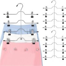 Jalleria - 3 Pcs Cintre Pantalon, Cintres Pince avec Clips Réglables Antidérapants Cintre Pantalons Gain de Place pour Jupes, Soutien-Gorge, Jeans,