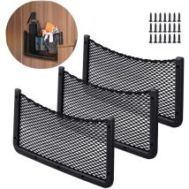 Debuns - 3 pcs Filet Rangement pour Voiture 40 20 cm Sac Pocket Organizer de Voiture pour Ustensiles/Camping-Cars/Bateaux/Maison (Filet élastique)
