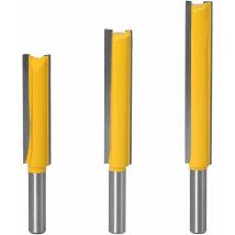 3 pcs Fresa a Taglienti Fresa Scanalature per Legno Fresa Lavorazione Legno Gambo 8mm Punta da Fresatrice Dritta