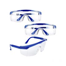 3 pcs Lunettes de Protection Anti-buée Cadres Bleus Lunettes uv Protection pour Enfants Adultes avec Lentilles pc et Plus Epaisses pour Activités de