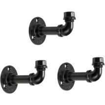 Ccykxa 3 Stück industrielle Huthaken aus Eisen im Vintage-Stil – Retro-Wand-Rohrhakenleiste, hängendes Aufbewahrungsregal für Kleid, Handtuch,