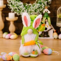 Verde)Coniglietto pasquale Gnomo Peluche Elfo Decorazioni fatte a mano Coniglio scandinavo Giorno di Pasqua Decorazioni per la casa Ornamento Regalo